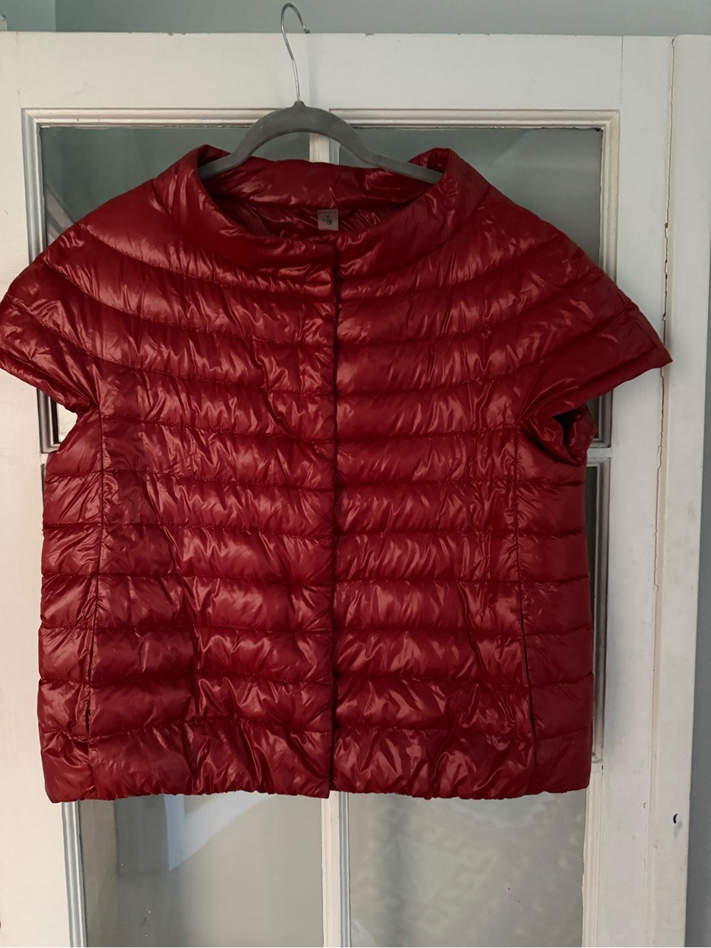 Herno Red Short-Sleeve Packable Puffer Vest — Deep Red